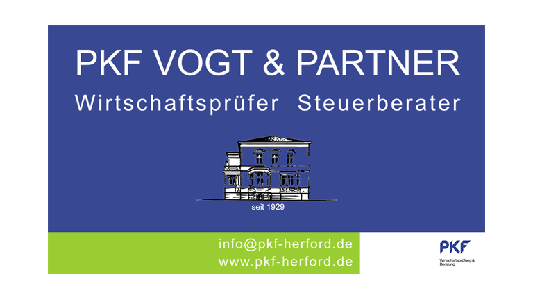 PKF Vogt & Partner - Wirtschaftsprüfer-Steuerberater - POST TSV Detmold Sponsoren Banner G-Junioren